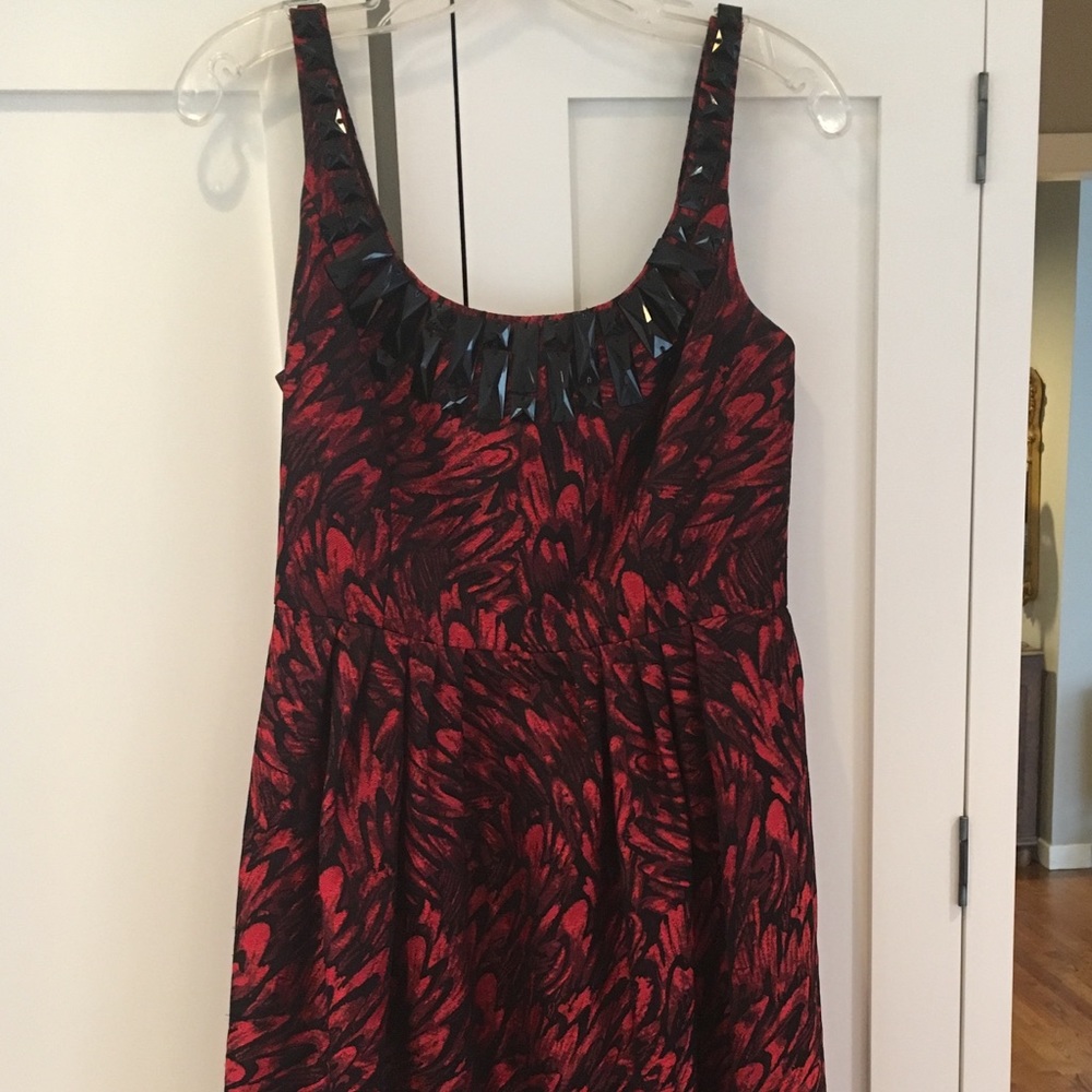 Knee Length Black  and Red Cocktail Dress